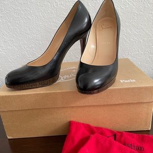 Black Leather Christian Louboutin stilletos